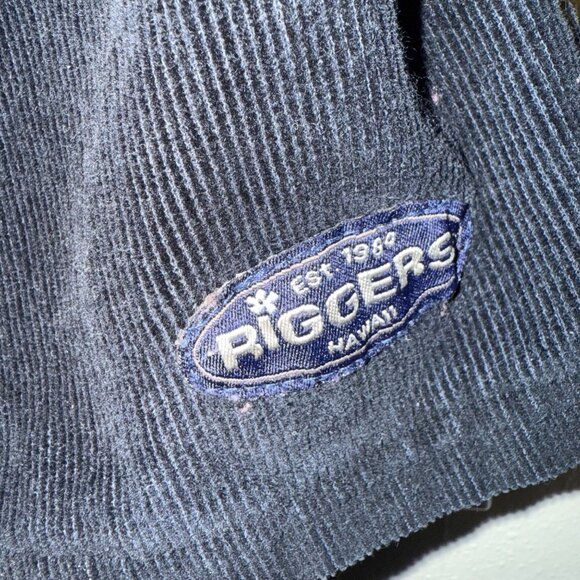 VTG Riggers Hawaii Men's Corduroy Board Shorts Baggies in Black Size M - Picture 2 of 5